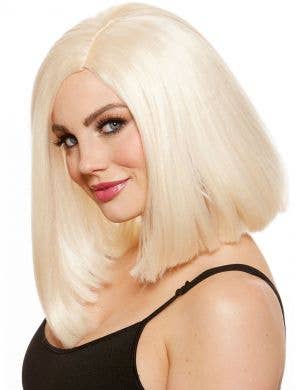 Short Blonde Womens Blunt Cut Bob Costume Wig