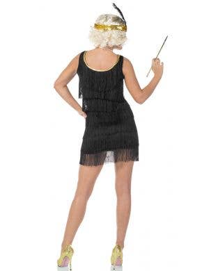 Swanky Womens Short Black 1920s Flapper Dress Costume