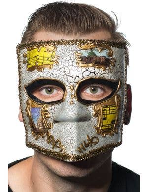 Medieval Mens Gold Masquerade Mask