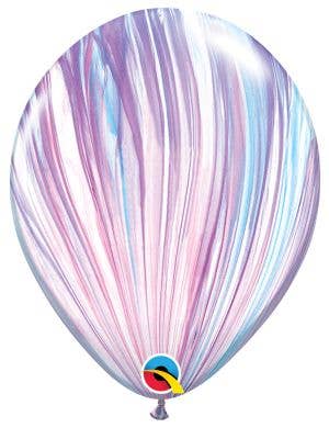 Image of Agate Marble Effect Fashion Purple And Blue 27cm Single Latex Balloon