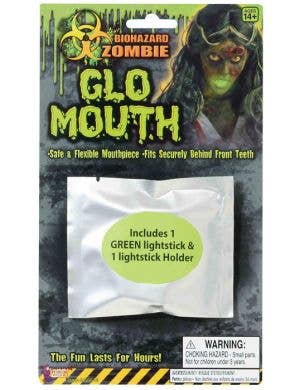 Green Zombie Biohazard Mouth Glow Light Halloween Costume Accessory Main Image