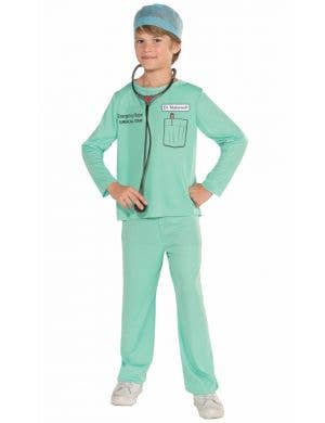 Boys Surgical Scrubs Doctor Fancy Dress Occupation Costume