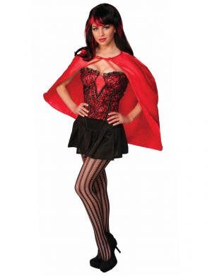Red Satin Polyester Costume Cape for Adults