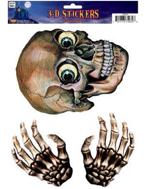 Skeleton Head and Hands Window Stickers Halloween Decoration