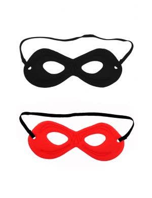 Black and Red Reversible Kids Superhero Costume Mask Image