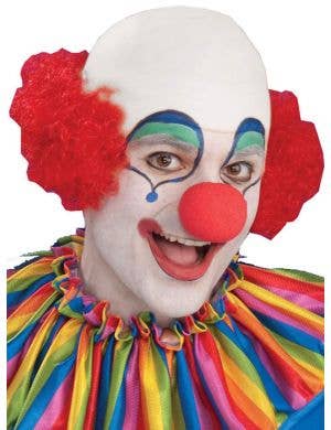 Circus Clown Bald Head with Red Hair Men's Costume Wig