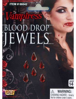 Stick On Vampiress Blood Drop Jewels Costume Accessory
