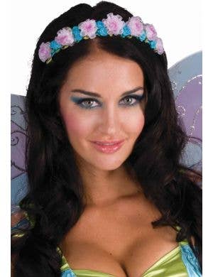 Pink and Blue Floral Fairy Costume Headband