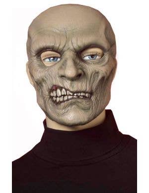 Wrinkled Snarling Zombie Halloween Costume Mask with Elasticated Back Strap