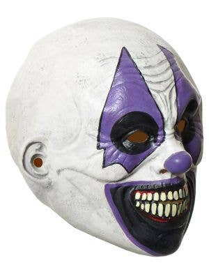 Full Head Scary Purple and White Clown Halloween Mask
