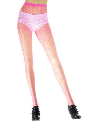 Image of Full Length 80's Neon Pink Fishnet Costume Stockings