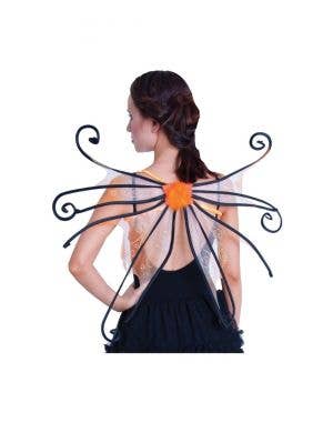 Black And Orange Glitter Spider Fairy Wings Halloween Costume Accessory Main Image
