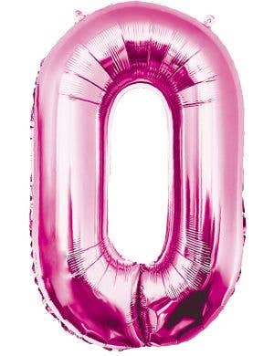 Image of Giant Pink 84cm Number 0 Foil Balloon