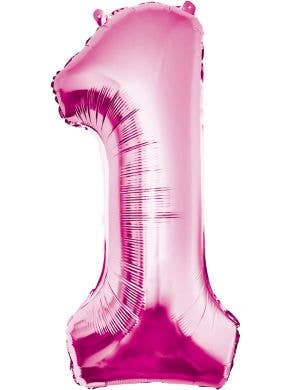 Image of Giant Pink 84cm Number 1 Foil Balloon
