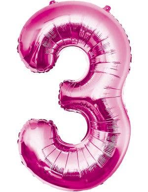Image of Giant Pink 84cm Number 3 Foil Balloon