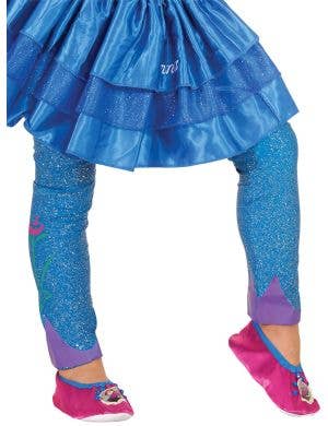 Image of Frozen Princess Anna Girl's Blue Glitter Footless Tights