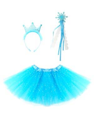 Image of Sparkly Blue Fairy Princess Girl's 3 Piece Accessory Set - Main Image