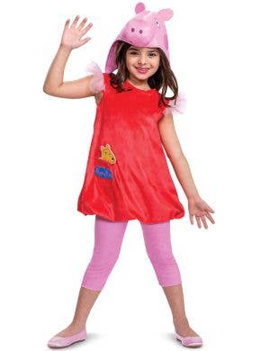 Image of Deluxe Licensed Peppa Pig Girls Costume - Front View