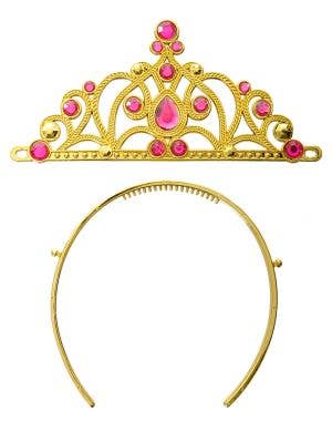 Jewelled Pink and Gold Girls Princess Tiara