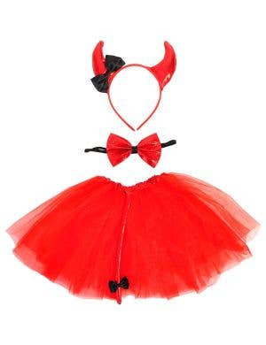 Image of Charming Red Devil Girls Tutu Halloween Costume Kit