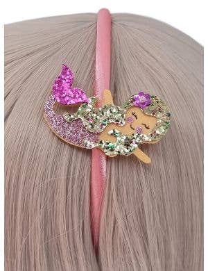 Chunky Glitter Pink Mermaid Girls Costume Headband