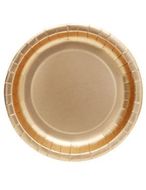 Image of Champagne Gold 12 Pack 23cm Round Paper Plates