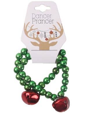Image of Christmas Jingle Green Bead Bracelet with Red Bells