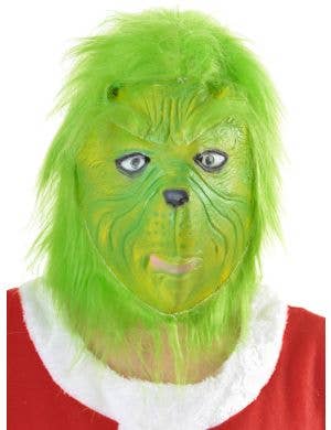 Image of Deluxe Full Head Green Grinch Christmas Costume Mask - Main Image