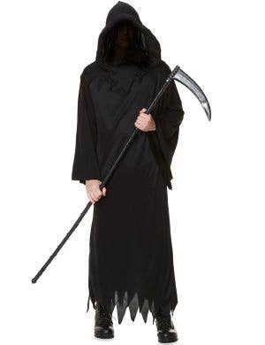 Image of Foreboding Black Grim Reaper Men's Halloween Costume