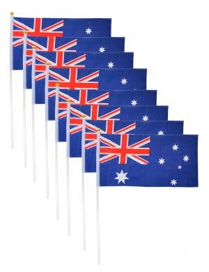 30cm x 15cm Australian Flag on Stick Decoration Set of 8