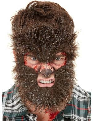 Image of Hairy Brown Werewolf Facial Hair Halloween Accessory