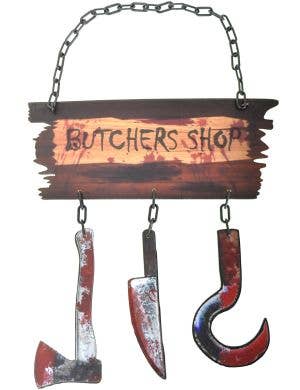 Image of Butcher Shop Hanging Halloween Sign Decoration
