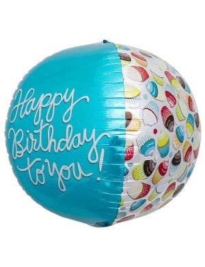 Image of Cupcake Print 45cm Happy Birthday Round Foil Balloon