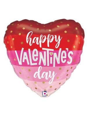 Image of Heart Shaped Striped Happy Valentines Day 22cm Foil Balloon 