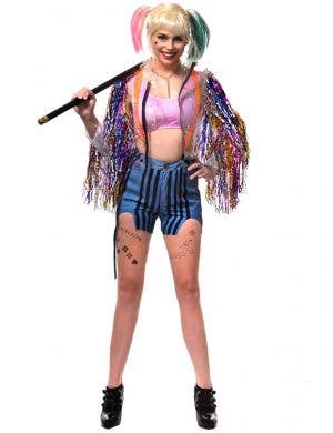 Plus Size Women's Harley Quinn Birds of Prey Shorts and Jacket Costume - Main Image