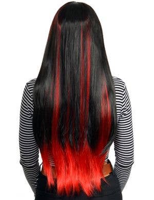 Ruby Extra Long Straight Black and Red Womens Costume Wig