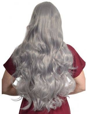 Tatiana Womens Extra Long Wavy Silver Costume Wig  