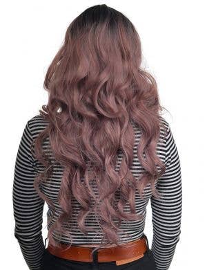 Dark Rose Ombre Womens Deluxe Curly Lace Part Fashion Wig