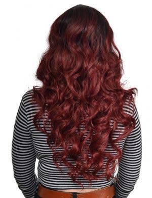 Deep Burgundy Ombre Womens Deluxe Curly Lace Part Fashion Wig