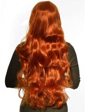 Summer Long Orange Ginger Womens Curly Costume Wig