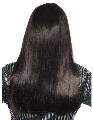 Dark Brown Womens Long Straight Costume Wig with Fringe
