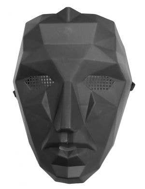 Matte Black Front Man Squid Game Costume Mask