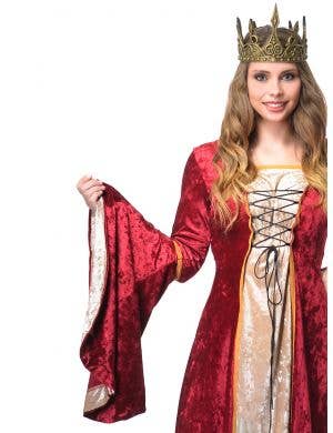 Medieval Queen Womens Plus Size Red Velvet Costume