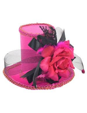 Image of Deluxe Clip On Hot Pink Mini Top Hat Costume Accessory - Main Image