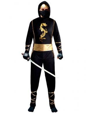 Men's Black and Gold Dragon Ninja Costume