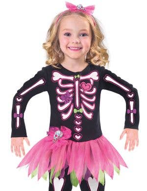 Fancy Bones Toddler Girls Skeleton Halloween Costume