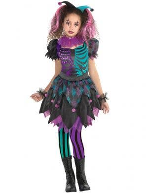 Image of Haunted Harlequin Girls Halloween Costume - Main Image