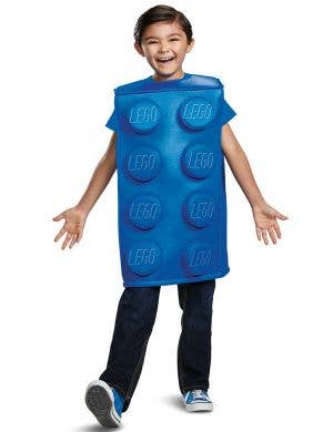 Blue Lego Brick Unisex Kid's Costume - Front Image