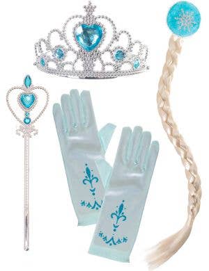 Ice Princess Elsa Girls 4 Piece Costume Accessory Set