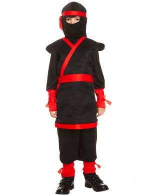 Black and Red Japanese Ninja Boys Costume - Main Image 